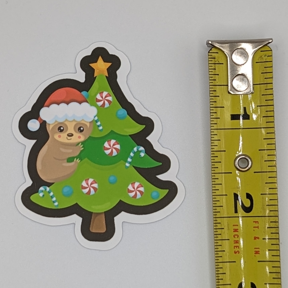 Sloth Christmas Tree Sticker - Picture 2 of 2